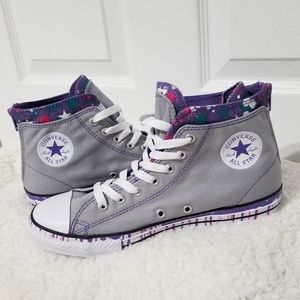 Converse Gray & Purple High Tops B5 (worn a few times)
